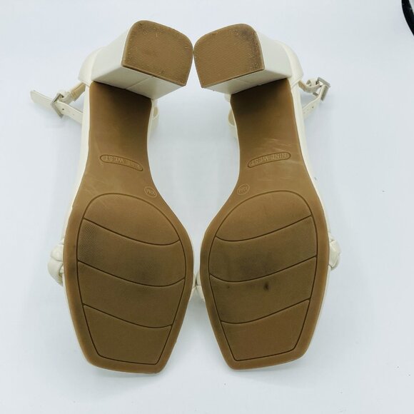 Nine West Shoes Womens Size 10 M White Braid Ankle Strap High Heels Sandals - Picture 9 of 11